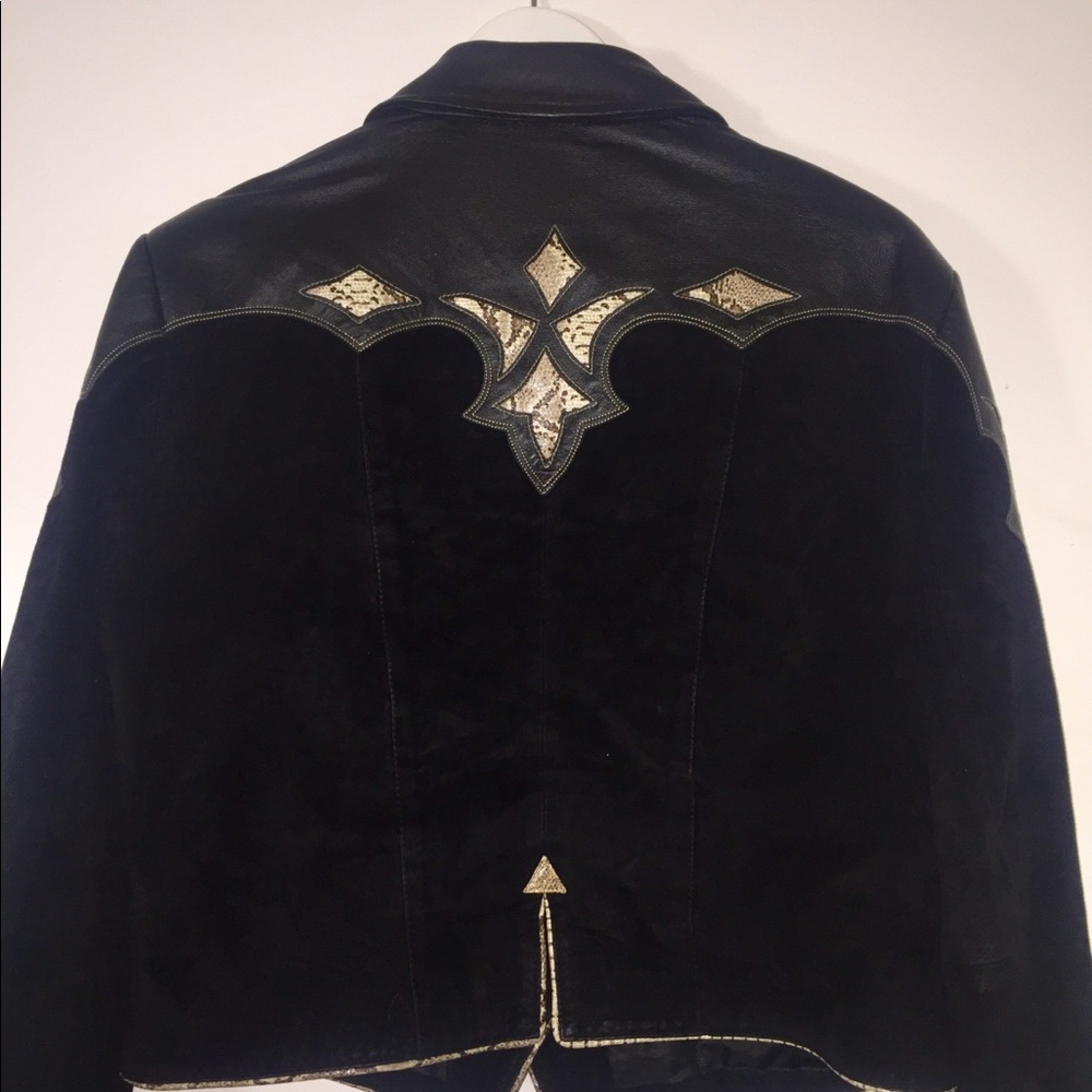 Cripple Creek Leather Jacket with Snakeskin Print - Picture 7 of 7